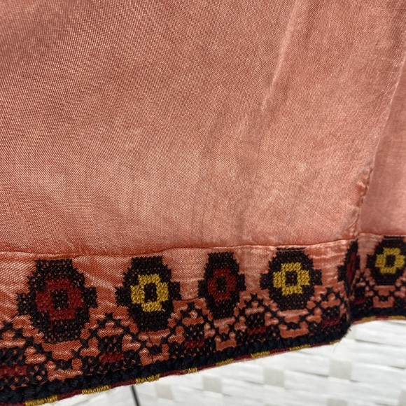 Rachel Zoe Sun Washed Salmon Embroidered Sleeveless Boho Swing Tank Size‎ Small - Picture 4 of 13